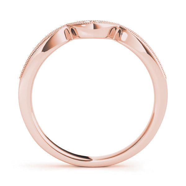 Milgrain Curved Half Eternity Ring in Gold & Platinum