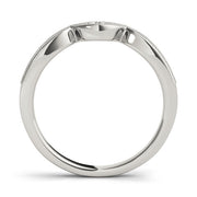 Milgrain Curved Half Eternity Ring in Gold & Platinum