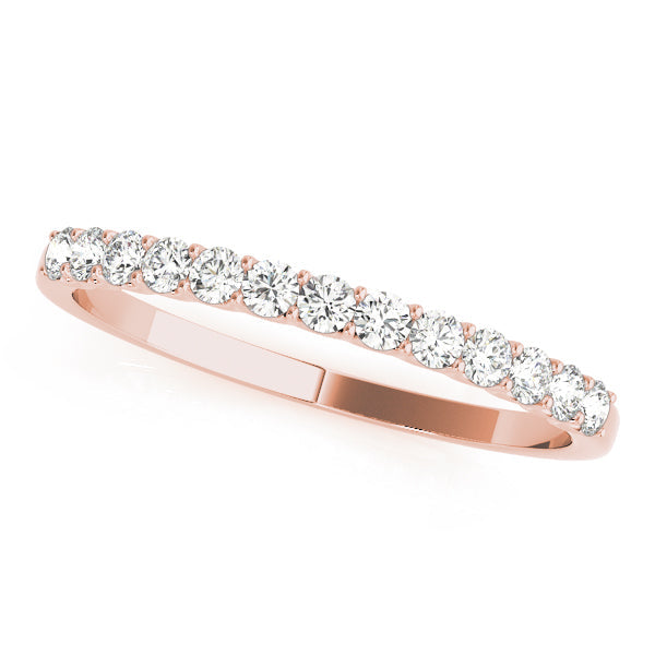 Shared Prong Half Eternity Ring in Gold & Platinum