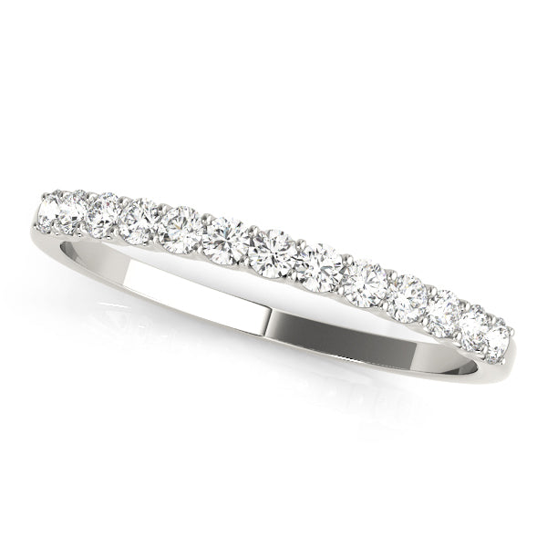 Shared Prong Half Eternity Ring in Gold & Platinum