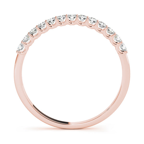 Shared Prong Half Eternity Ring in Gold & Platinum