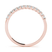 Shared Prong Half Eternity Ring in Gold & Platinum