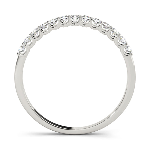 Shared Prong Half Eternity Ring in Gold & Platinum