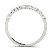 Shared Prong Half Eternity Ring in Gold & Platinum