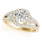 Sophisticated Bypass Round Diamond Engagement Ring in 10K/14K gold and platinum with certified lab-grown or natural diamonds