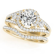 Sophisticated Bypass Round Diamond Engagement Ring in 10K/14K gold and platinum with certified lab-grown or natural diamonds