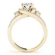 Sophisticated Bypass Round Diamond Engagement Ring in 10K/14K gold and platinum with certified lab-grown or natural diamonds