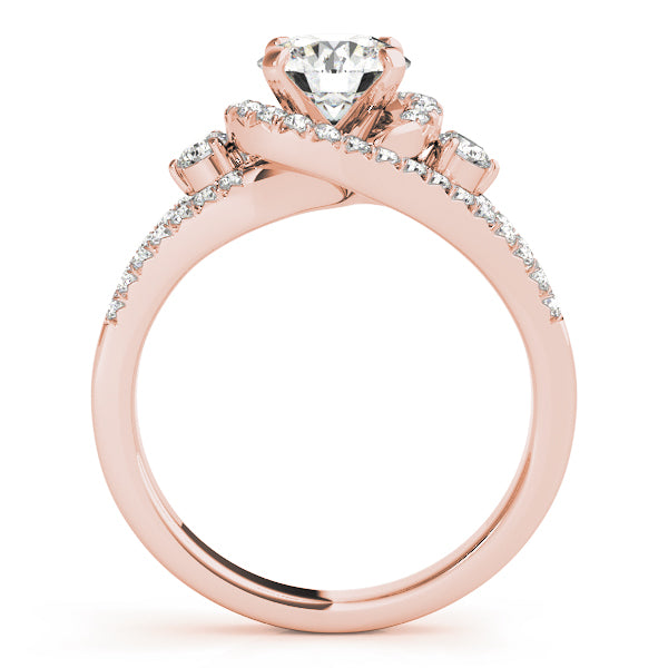 Sophisticated Bypass Round Diamond Engagement Ring in 10K/14K gold and platinum with certified lab-grown or natural diamonds