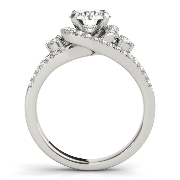Sophisticated Bypass Round Diamond Engagement Ring in 10K/14K gold and platinum with certified lab-grown or natural diamonds