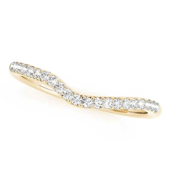 Prong Set Curved Half Eternity Ring in 10K/14K gold and platinum with certified lab-grown or natural diamonds