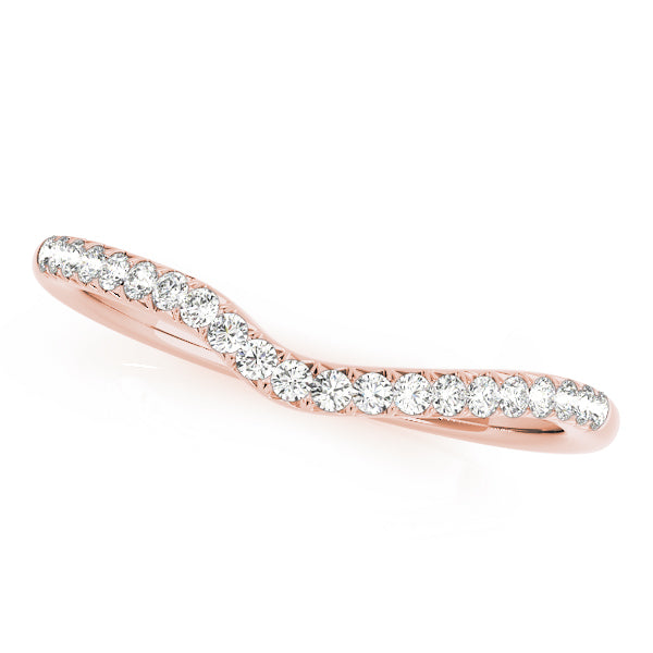 Prong Set Curved Half Eternity Ring in Gold & Platinum