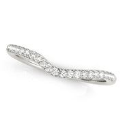 Prong Set Curved Half Eternity Ring in Gold & Platinum