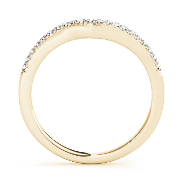 Prong Set Curved Half Eternity Ring in Gold & Platinum