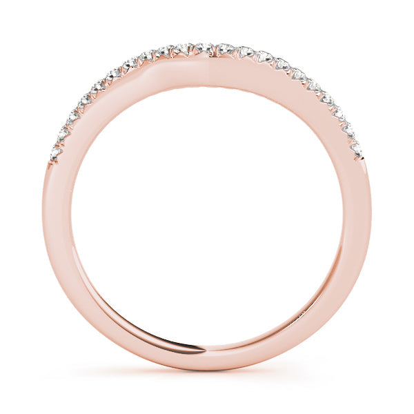 Prong Set Curved Half Eternity Ring in Gold & Platinum