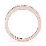 Prong Set Curved Half Eternity Ring in Gold & Platinum