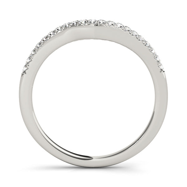 Prong Set Curved Half Eternity Ring in Gold & Platinum