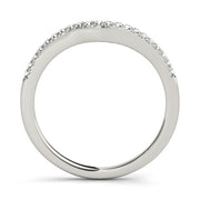 Prong Set Curved Half Eternity Ring in Gold & Platinum