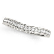 Channel Set Filigree Curved Half Eternity Ring in Gold & Platinum