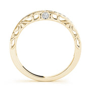 Channel Set Filigree Curved Half Eternity Ring in Gold & Platinum