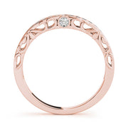 Channel Set Filigree Curved Half Eternity Ring in Gold & Platinum