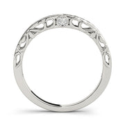 Channel Set Filigree Curved Half Eternity Ring in Gold & Platinum