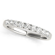 French Cut Curved Half Eternity Ring in Gold & Platinum