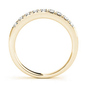 French Cut Curved Half Eternity Ring in Gold & Platinum