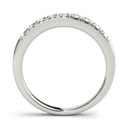 French Cut Curved Half Eternity Ring in Gold & Platinum