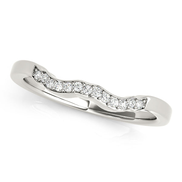 Prong in Channel Curved Half Eternity Ring in Gold & Platinum