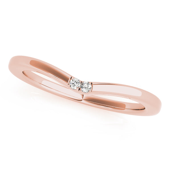 2-Stone Curved Half Eternity Ring in Gold & Platinum