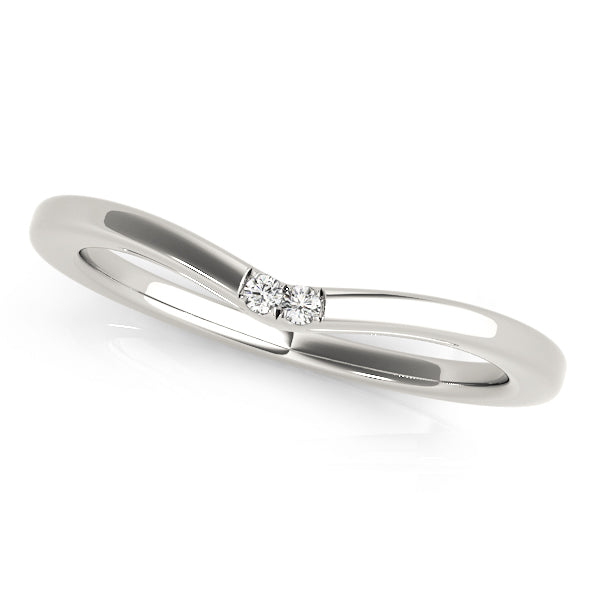 2-Stone Curved Half Eternity Ring in Gold & Platinum