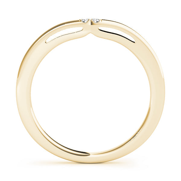 2-Stone Curved Half Eternity Ring in Gold & Platinum