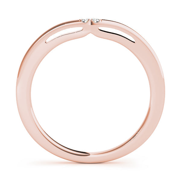 2-Stone Curved Half Eternity Ring in Gold & Platinum