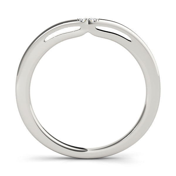 2-Stone Curved Half Eternity Ring in Gold & Platinum