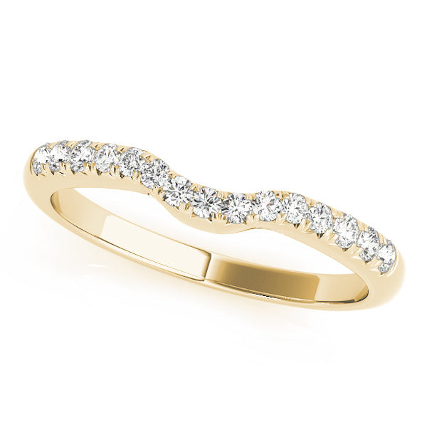 Prong Set Curved Half Eternity Ring in 10K/14K gold and platinum with certified lab-grown or natural diamonds