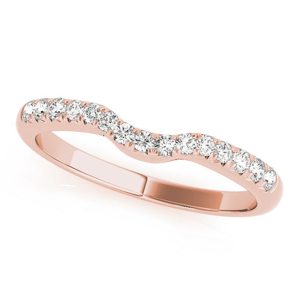 Prong Set Curved Half Eternity Ring in Gold & Platinum