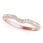 Prong Set Curved Half Eternity Ring in Gold & Platinum