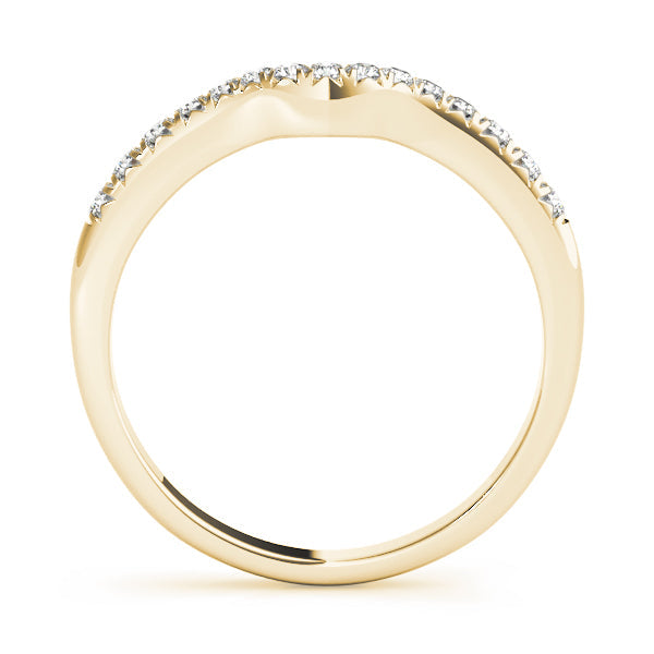 Prong Set Curved Half Eternity Ring in Gold & Platinum