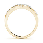 Prong Set Curved Half Eternity Ring in Gold & Platinum
