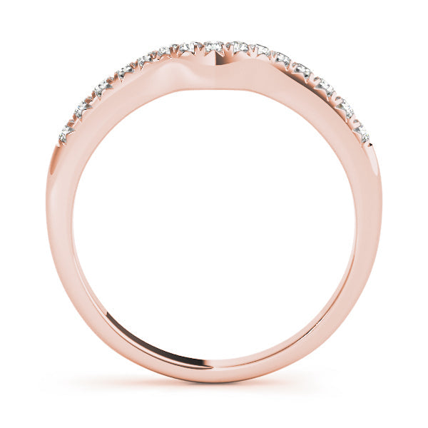 Prong Set Curved Half Eternity Ring in Gold & Platinum
