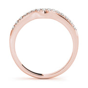 Prong Set Curved Half Eternity Ring in Gold & Platinum