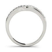 Prong Set Curved Half Eternity Ring in Gold & Platinum