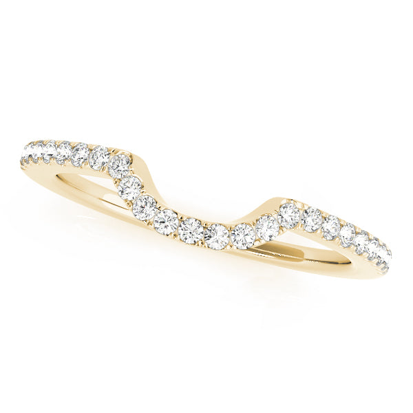 Single Row Curved Half Eternity Ring in 10K/14K gold and platinum with certified lab-grown or natural diamonds