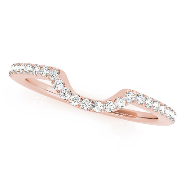Single Row Curved Half Eternity Ring in Gold & Platinum