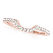 Single Row Curved Half Eternity Ring in Gold & Platinum