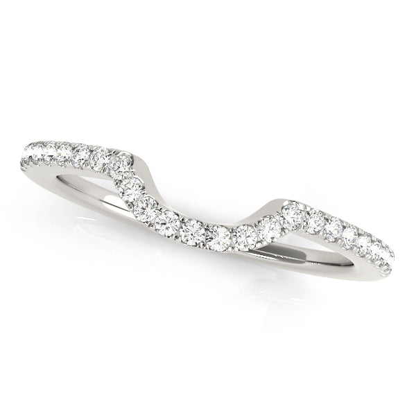 Single Row Curved Half Eternity Ring in Gold & Platinum