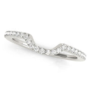 Single Row Curved Half Eternity Ring in Gold & Platinum