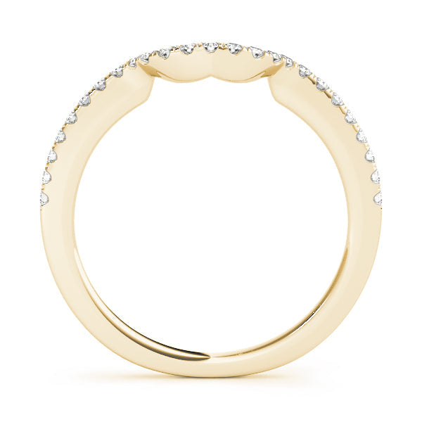 Single Row Curved Half Eternity Ring in Gold & Platinum