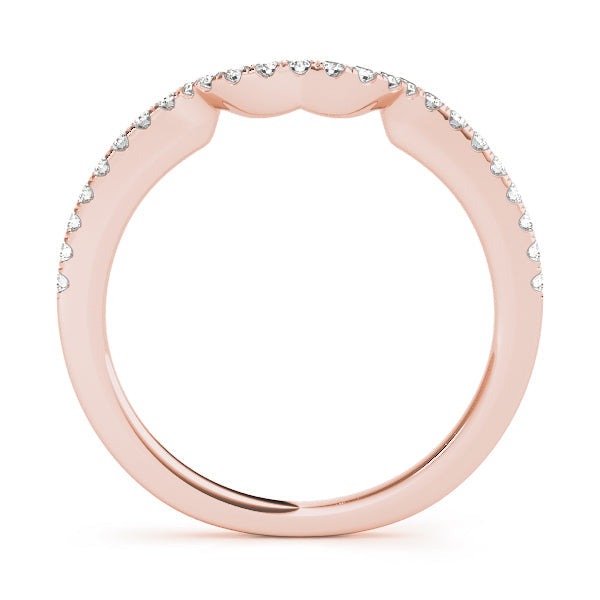 Single Row Curved Half Eternity Ring in Gold & Platinum