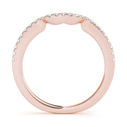 Single Row Curved Half Eternity Ring in Gold & Platinum
